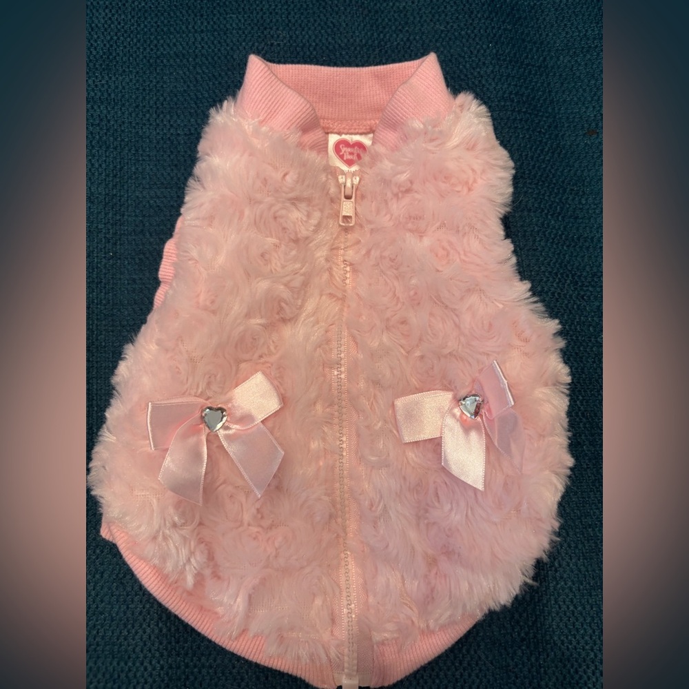 Smoochie Pooch pink plush vest